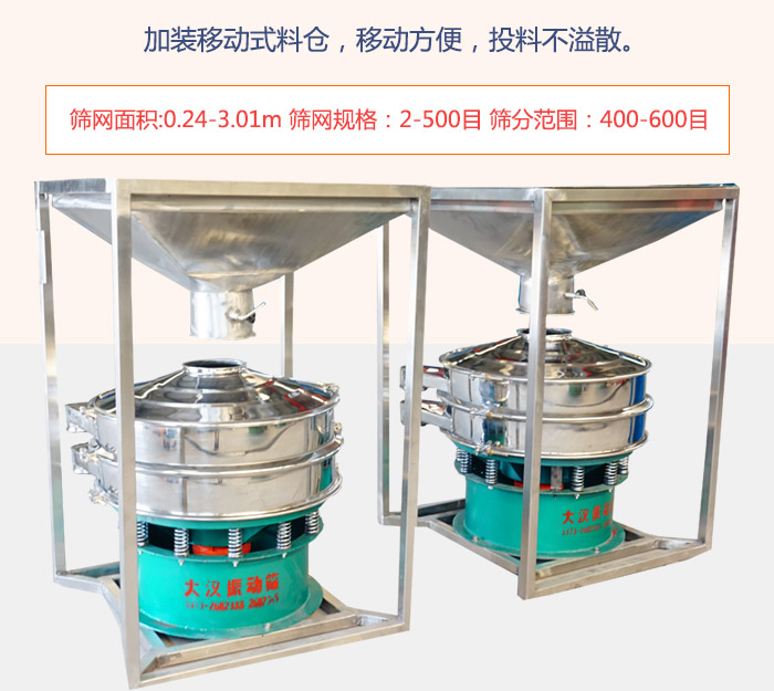 加裝移動式料倉，移動方便，投料不溢散。