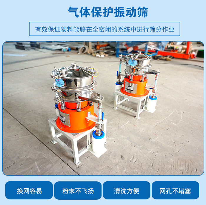 篩分細至500目或0.028mm， 過濾小可至5微米。分級篩選，可篩一至五層篩網(wǎng)，能同時進行二至六個等級的分選或過濾。